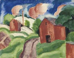 Red Barn by Oscar Bluemner