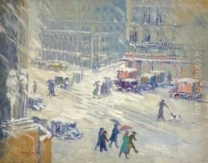 New York City In Snow by Harriette Bowdoin
