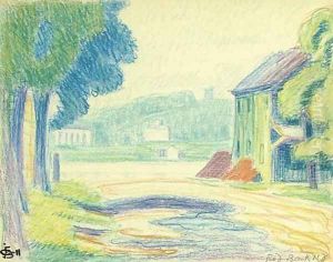 A View of Red Bank, New Jersey by Oscar Bluemner
