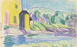 Houses in the Hills A Double-Sided work by Oscar Bluemner
