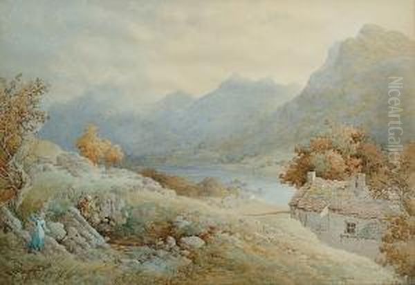 Figures In A Lake Landscape - view 1