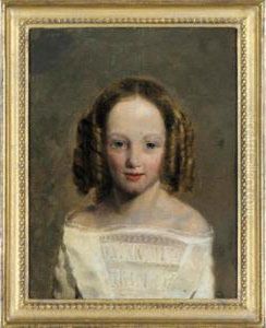 Portrait Of A Girl, Half Length, Wearing A White Dress Portrait Of A Girl, Half Length, Wearing A White Dress