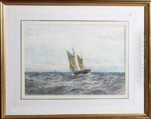 A Sailing Trawler Off The North East Coast by William Thomas Nicholas Boyce