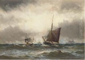 An Approaching Squall Off The Mouth Of The Tyne by William Thomas Nicholas Boyce