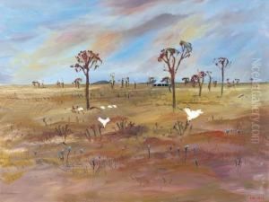 Wimmera Landscape With Cockatoo by Arthur Merric Boyd