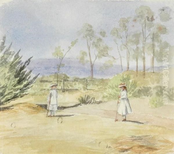 Playing Croquet - view 1