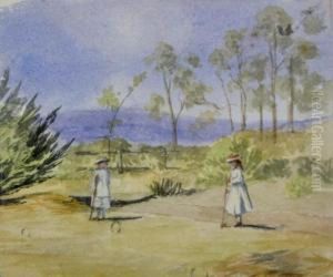 Playing Croquet At The Grange by Emma Minnie Boyd