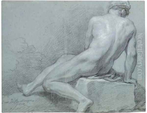 A seated nude, seen from behind - view 1