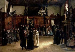 Im Gerichtsvorsaal 1883 by Christian Ludwig Bokelmann