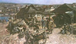 In a Small Town by Stanislaw Bohusz-Siestrzencewicz