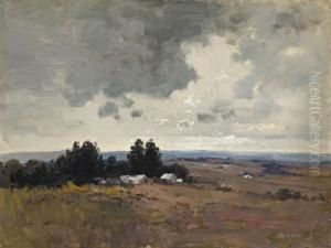 Rural Landscape With Farm Buildings by Theodore Penleigh Boyd
