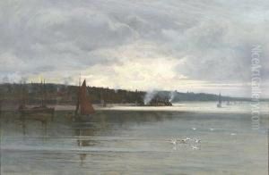 Birkenhead Coast With Fishing Boats by Creswick Boydell