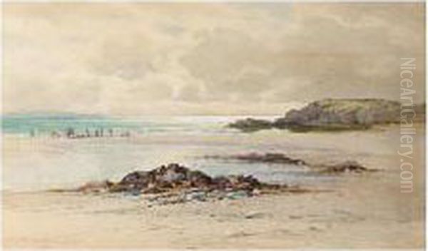 Coastal Scene, Signed, Watercolour, 22.5 X 37 Cm.; 9 X 14 1/2 In - view 1