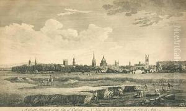 Oxfordshire.- An East Prospect 
Of The City Of Oxford; A South Prospect Of The City Of Oxford; A West 
Prospect Of The City Of Oxford - view 1