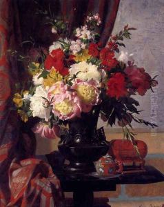 Still Life With Peonies by Marc-Laurent Bruyas