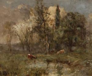 Cattle By A Stream