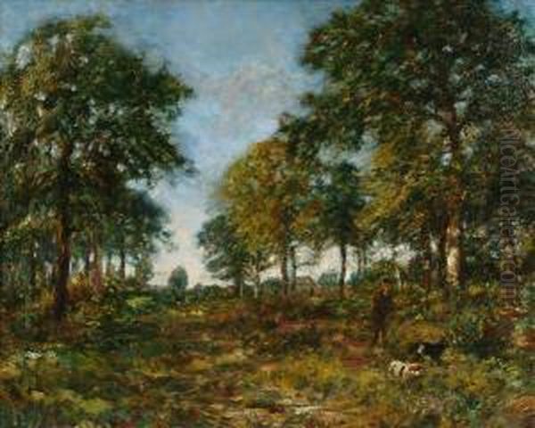 Walking And Dogs In A Woodland Ride - view 1
