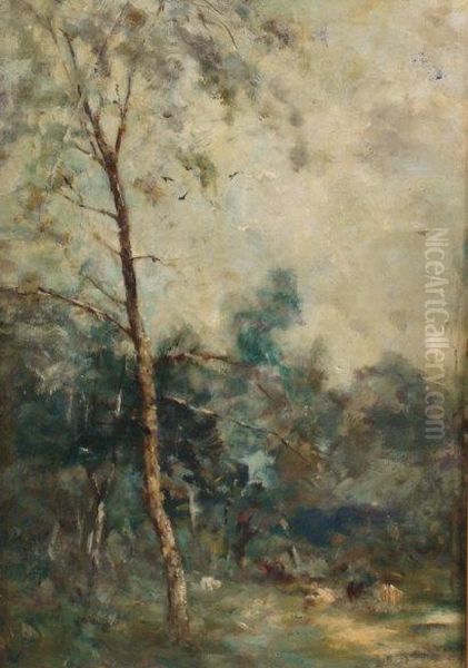 Cattle Under A Birch Tree - view 1