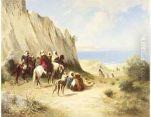Cavaliers Arabes Au Bord De La Mer.
