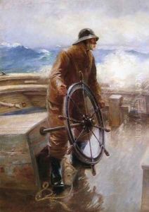 Fisherman at the Wheel by Augustus W. Buhler