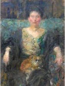 Femme Assise Au Petitchien