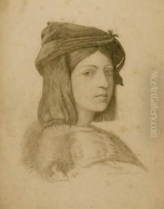 Kopia Litografii Portret Mlodzienca