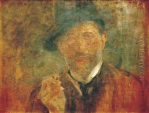 Portret Mezczyzny Z Papierosem, Ok. 1922 by Olga Boznanska