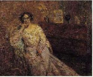 Elegante Assise Dans Un Interieur by Olga Boznanska