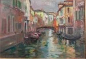 Scorcio Di Canale A Venezia by Attilio Bozzato