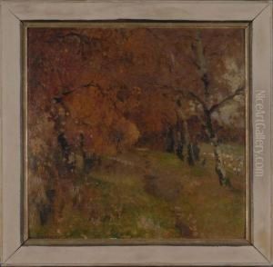 Herbstliche Allee Bei Nedlitz by Eugen Felix Prosper Bracht