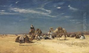 Rast In Der Araba (petraisches Arabien) by Eugen Felix Prosper Bracht