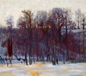 Abendstimmung Im Schnee by Eugen Felix Prosper Bracht