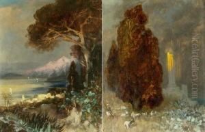 Sudliche Landschaften, Teils Mit Dem Grabmal Von Hanibal by Eugen Felix Prosper Bracht