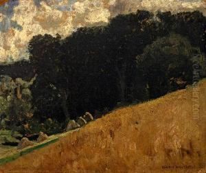Kornfeld Am Walde. 1898 by Eugen Felix Prosper Bracht