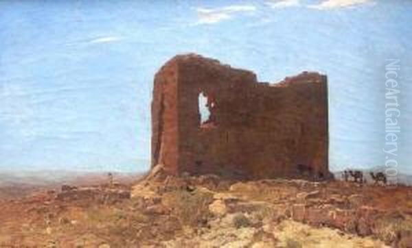 Orientalische Ruinenlandschaft Mit Kamelkarawane - view 1