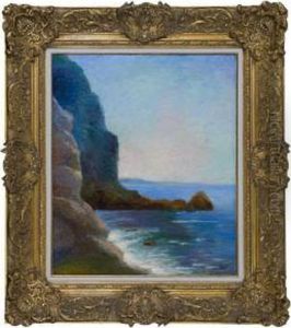 Cliffs Near Ocean. by Felix Bracquemond
