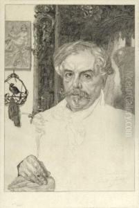 Edmond De Goncourt. by Felix Bracquemond
