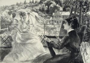 La Terrace De La Villa Brancas by Felix Bracquemond