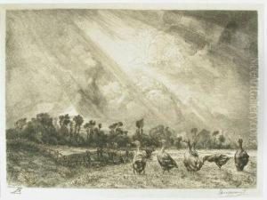 Le Nuee Orage (beraldi 219) by Felix Bracquemond