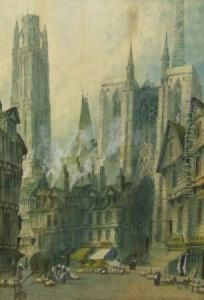 Figure Sbefore A Continental Cathedral by Paul Braddon