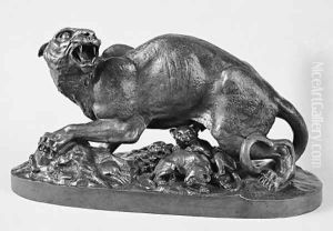 Panther and Cubs by Henry Kirke Brown