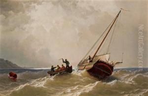Tow Boat And Sloop by William Bradford