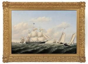 The Whaleship 
Speedwell Of Fairhaven Outward Bound Off Gay Head 
1853.
