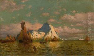 Sunset Glow On Sea And Land by William Bradford