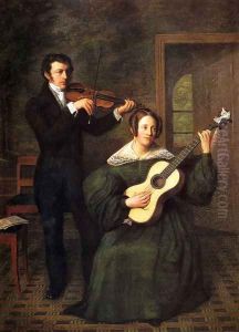 The Duet by Cornelis Bernardus Buijs