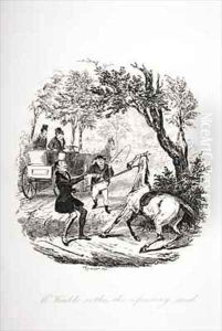 Mr. Winkle soothes the refractory steed by Hablot Knight Browne