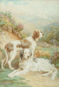 Two Setters In A Landscape Two Setters In A Landscape