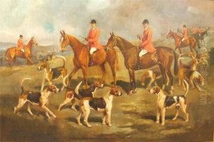 The Croome Hunt With Master And Whippers-in by Cuthbert Bradley