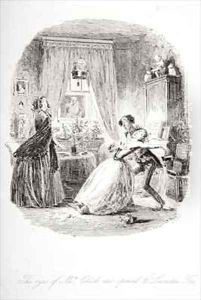 The eyes of Mrs. Chick are opened to Lucretia Tox by Hablot Knight Browne