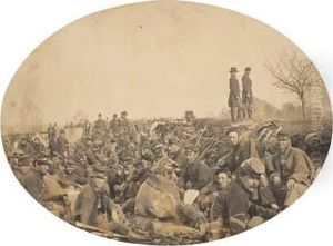 Hardened Union Troops In The Trenches During The Siege Ofpetersburg, Virginia. by Mathew B. Brady